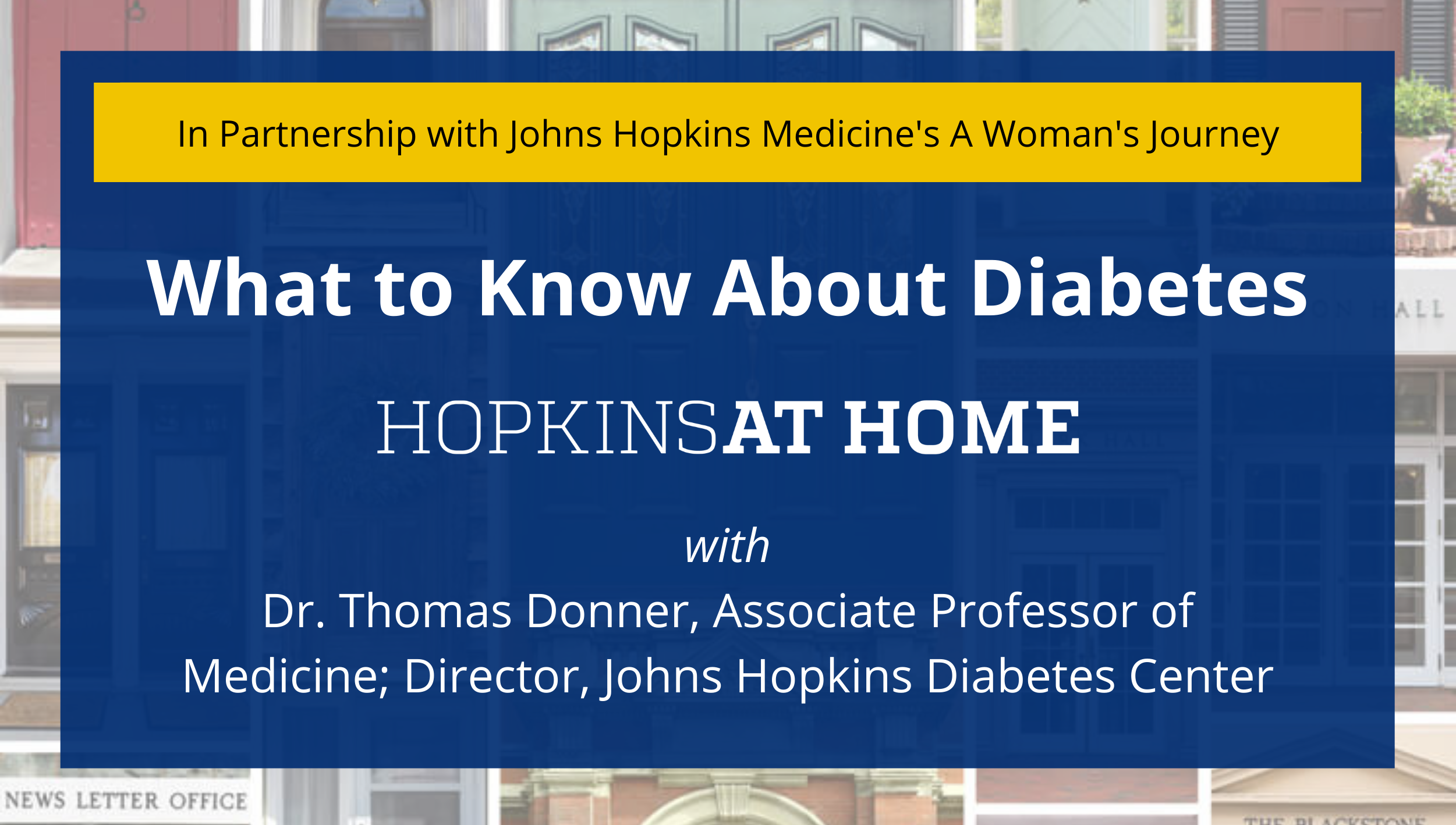 A Woman S Journey Presents What To Know About Diabetes Johns Hopkins Events